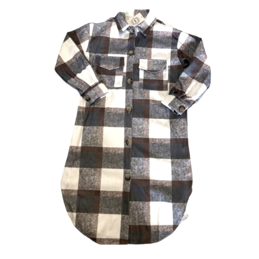 NXH SzM blue plaid duster shaket